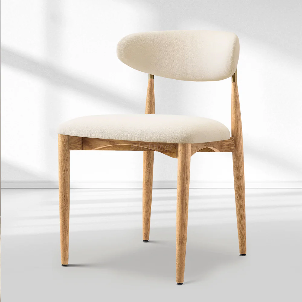 Vegan Leather Dining Chair with Oak Frame & Steel Legs 30.5" H - Image 25