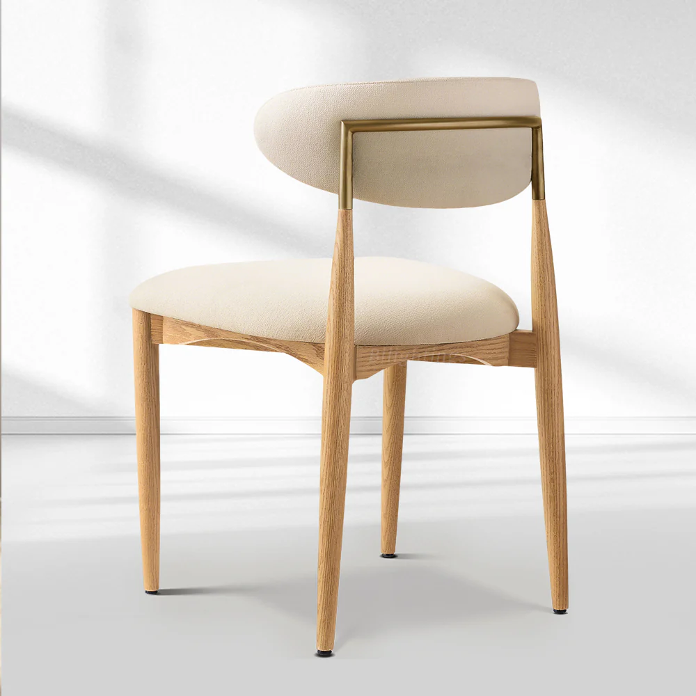 Vegan Leather Dining Chair with Oak Frame & Steel Legs 30.5" H - Image 26