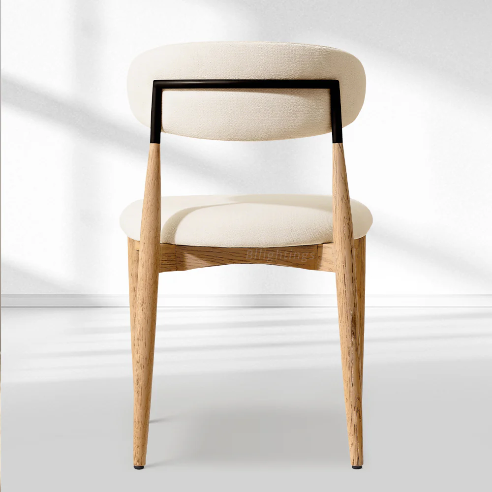 Vegan Leather Dining Chair with Oak Frame & Steel Legs 30.5" H - Image 27