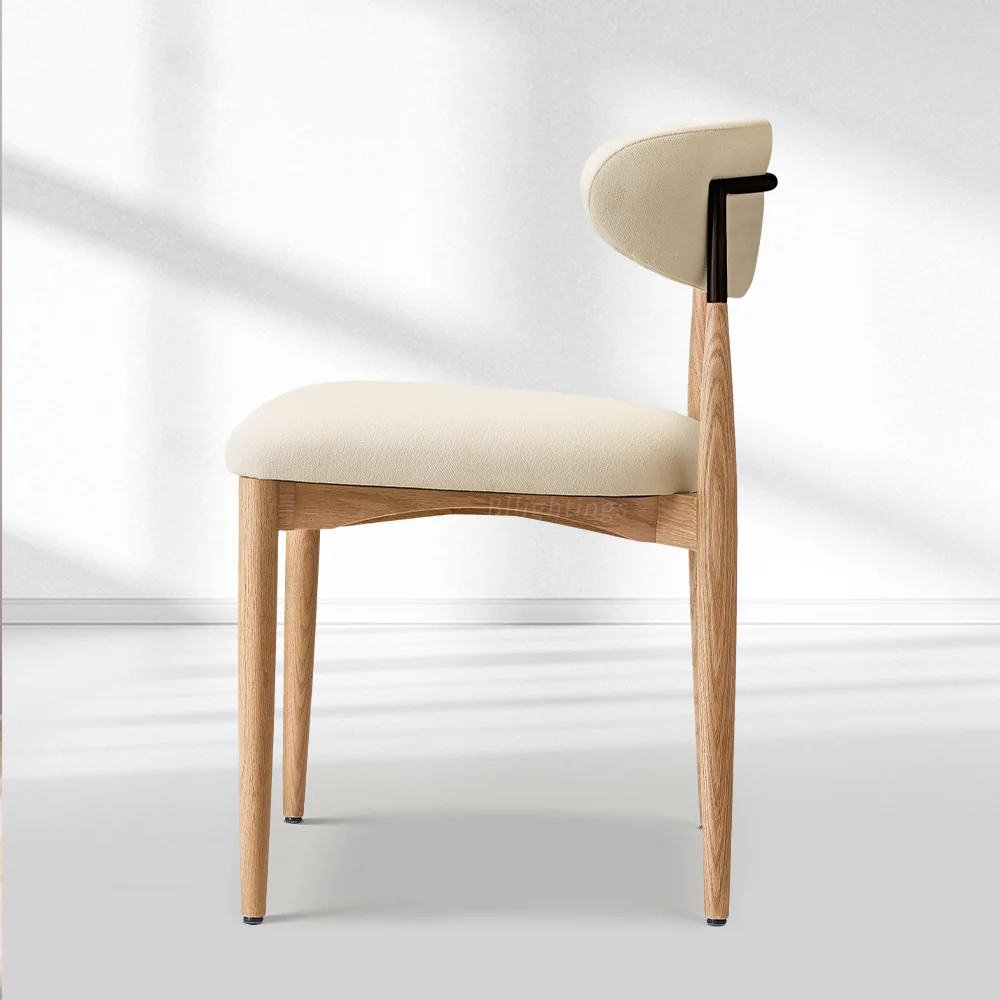 Vegan Leather Dining Chair with Oak Frame & Steel Legs 30.5" H - Image 29