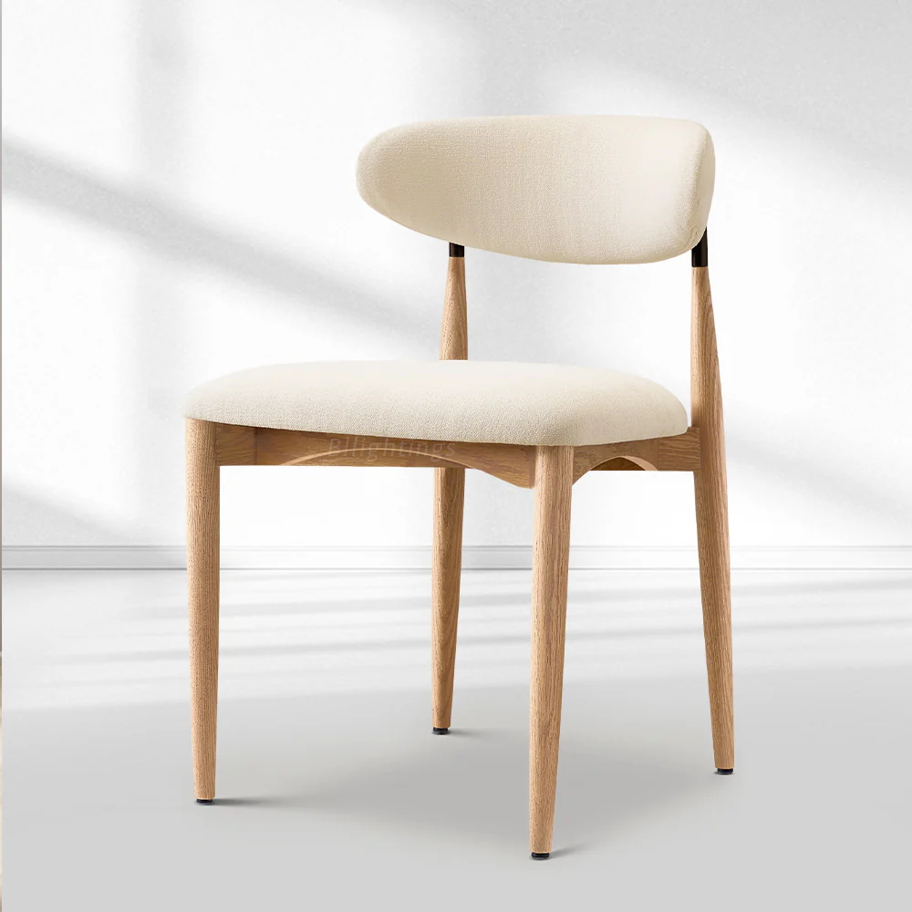 Vegan Leather Dining Chair with Oak Frame & Steel Legs 30.5" H - Image 30