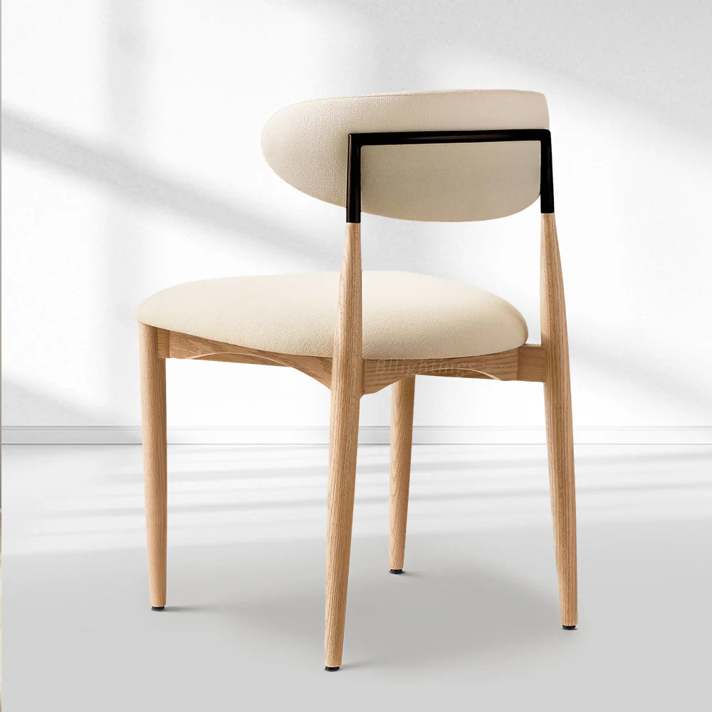 Vegan Leather Dining Chair with Oak Frame & Steel Legs 30.5" H - Image 31