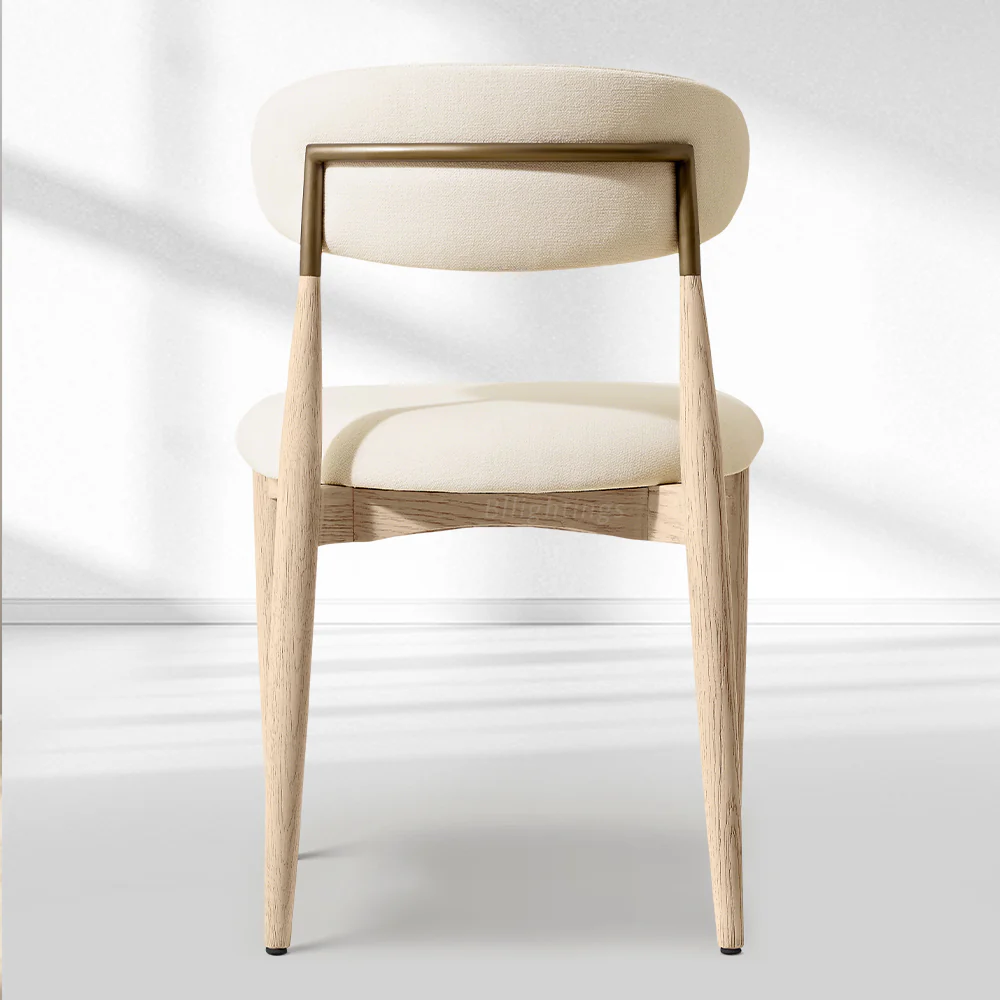 Vegan Leather Dining Chair with Oak Frame & Steel Legs 30.5" H - Image 32