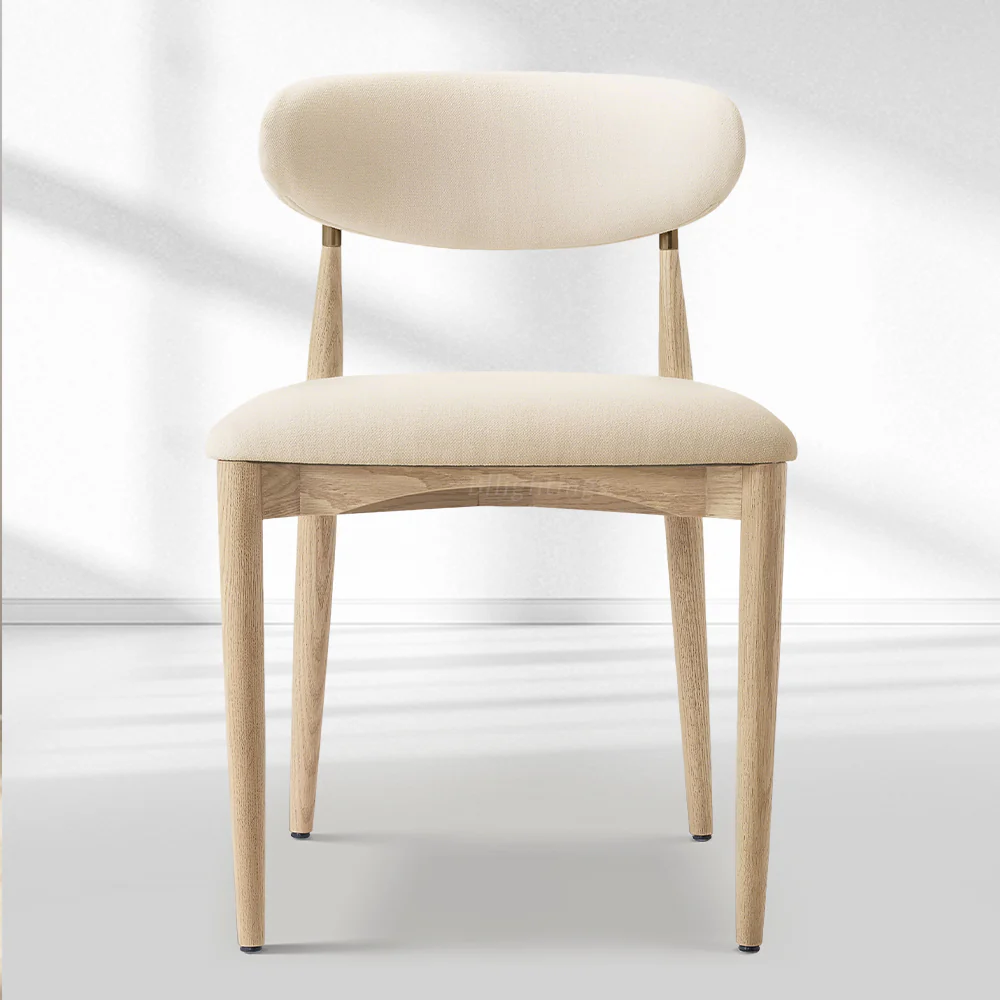 Vegan Leather Dining Chair with Oak Frame & Steel Legs 30.5" H - Image 33