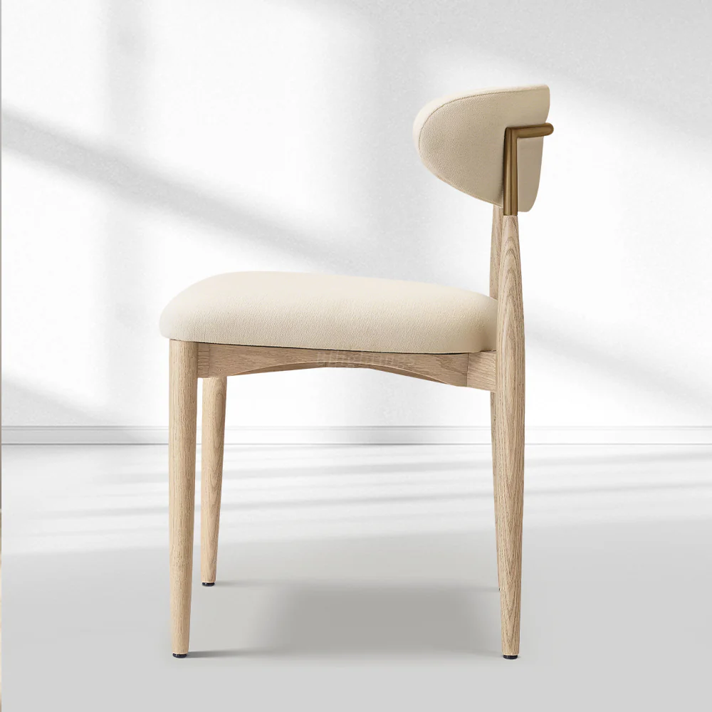 Vegan Leather Dining Chair with Oak Frame & Steel Legs 30.5" H - Image 34