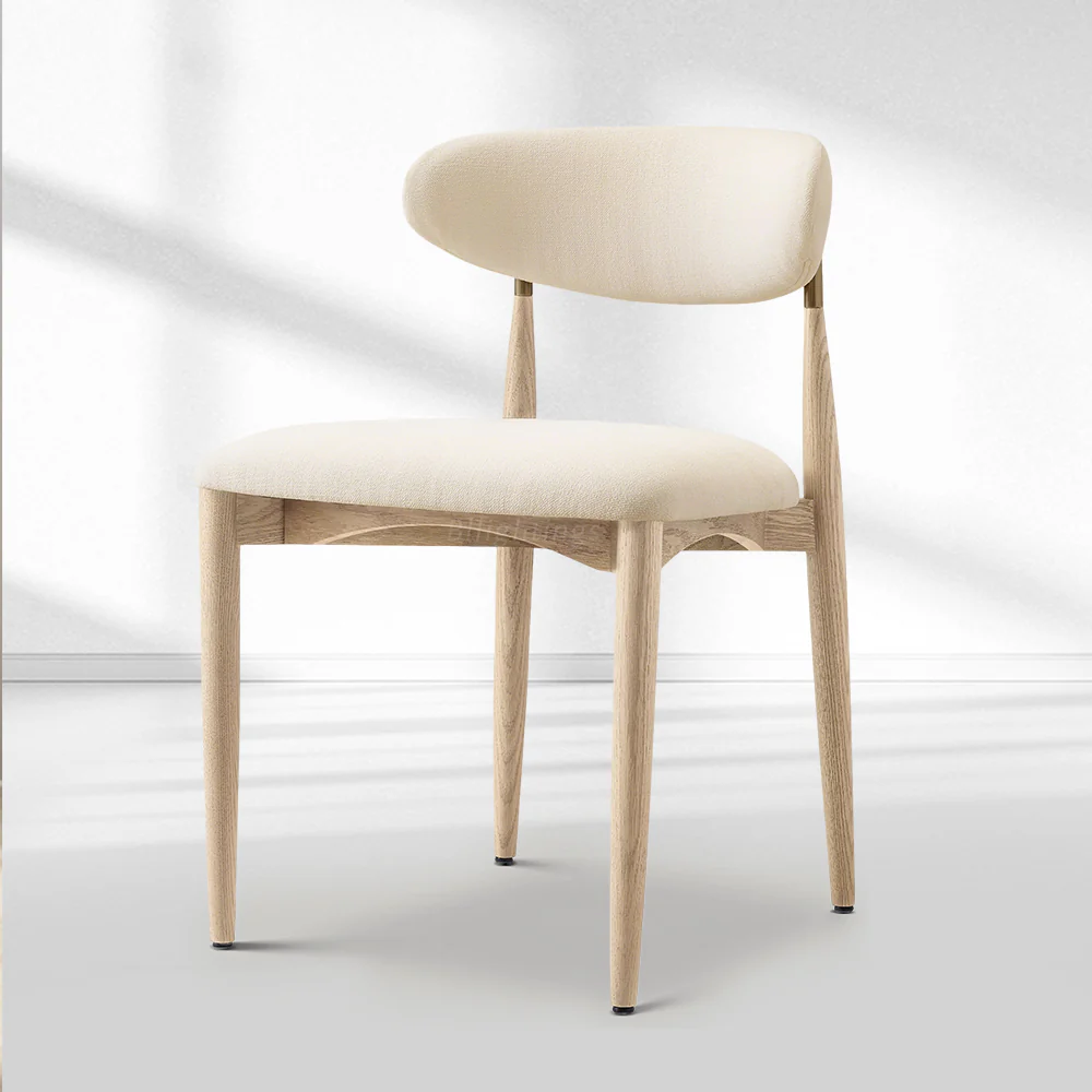 Vegan Leather Dining Chair with Oak Frame & Steel Legs 30.5" H - Image 35