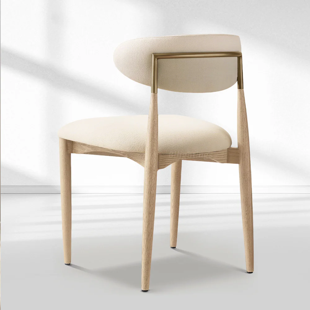 Vegan Leather Dining Chair with Oak Frame & Steel Legs 30.5" H - Image 36