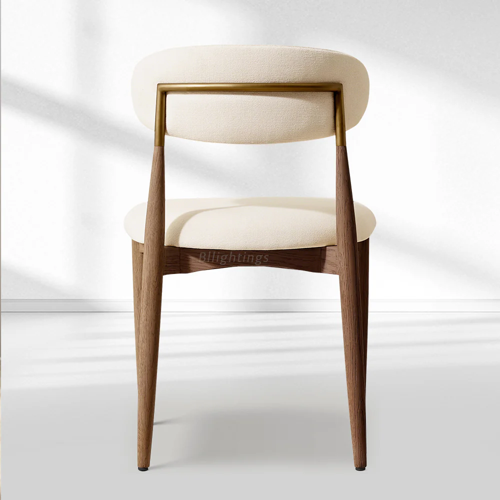 Vegan Leather Dining Chair with Oak Frame & Steel Legs 30.5" H - Image 7