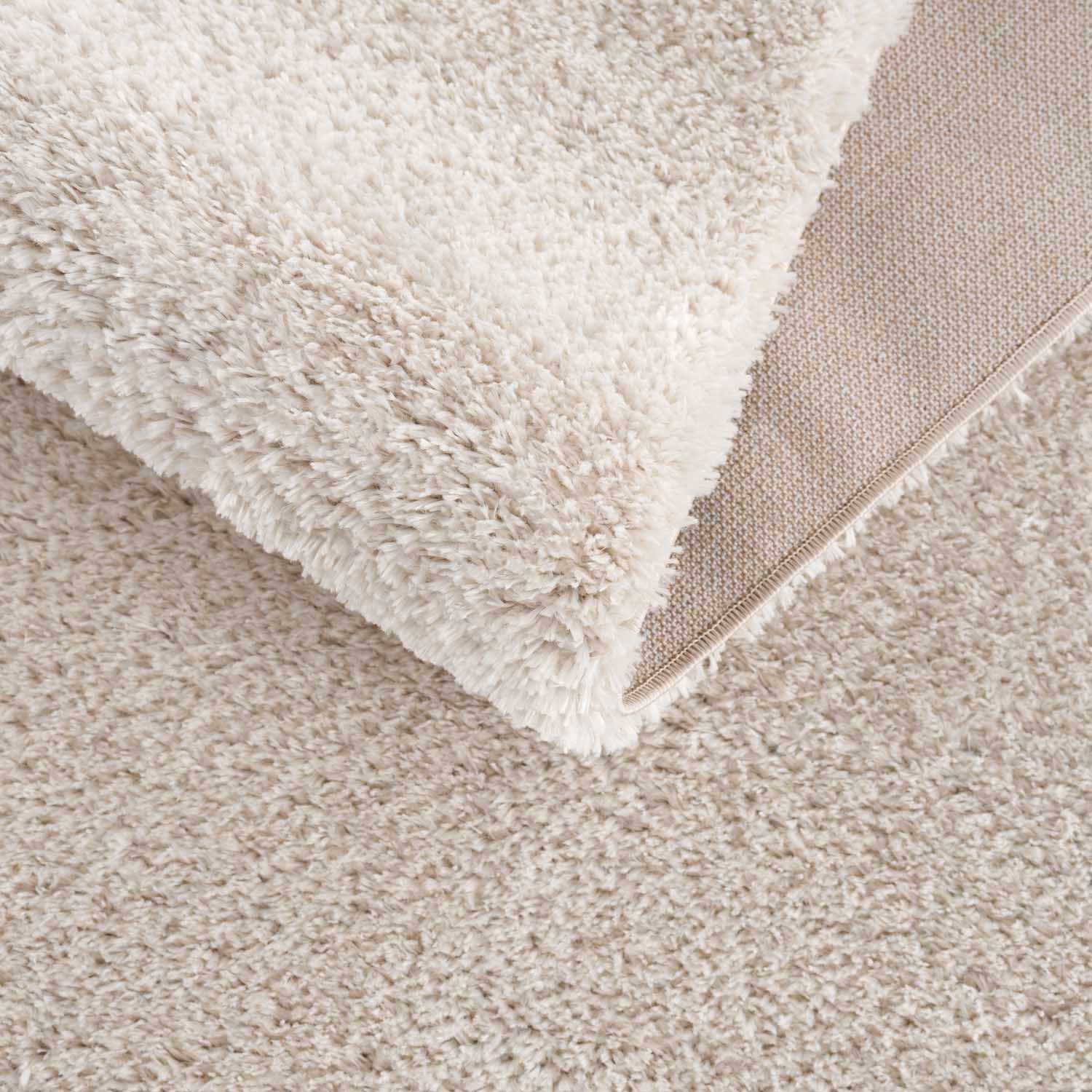 Velora Light Beige Wavy Abstract Modern Minimalist Polyester Machine Woven Area Rug - Image 12