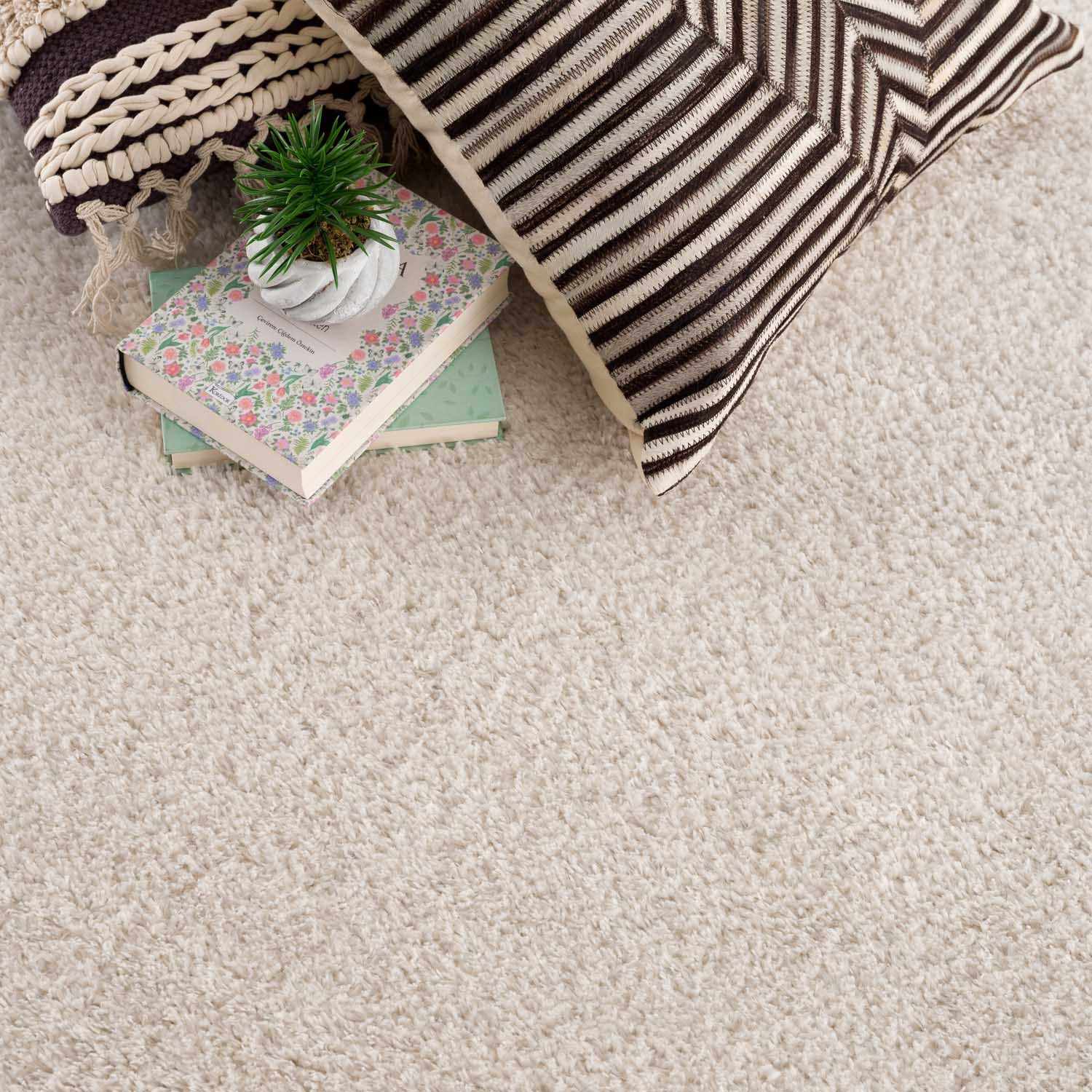 Velora Light Beige Wavy Abstract Modern Minimalist Polyester Machine Woven Area Rug - Image 13