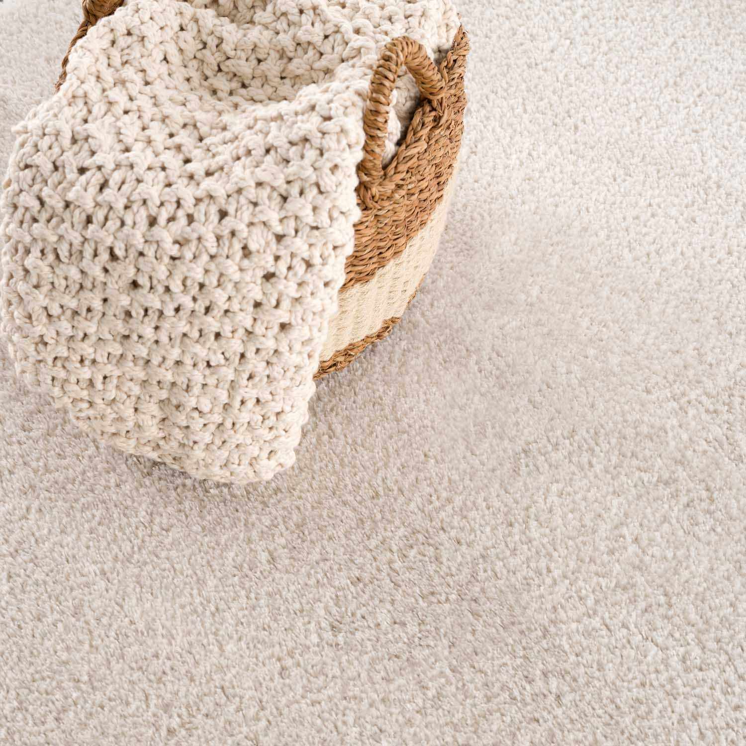 Velora Light Beige Wavy Abstract Modern Minimalist Polyester Machine Woven Area Rug - Image 4