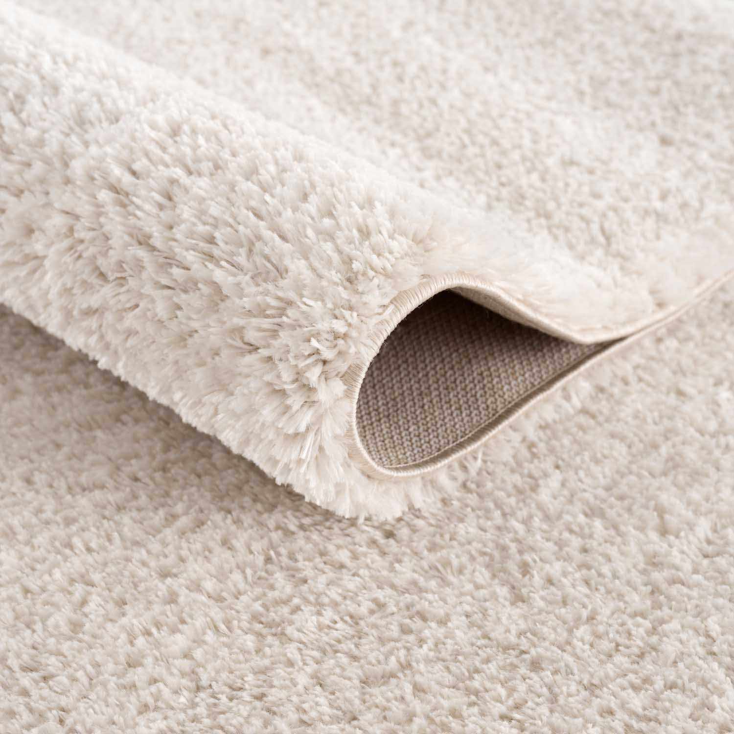 Velora Light Beige Wavy Abstract Modern Minimalist Polyester Machine Woven Area Rug - Image 6