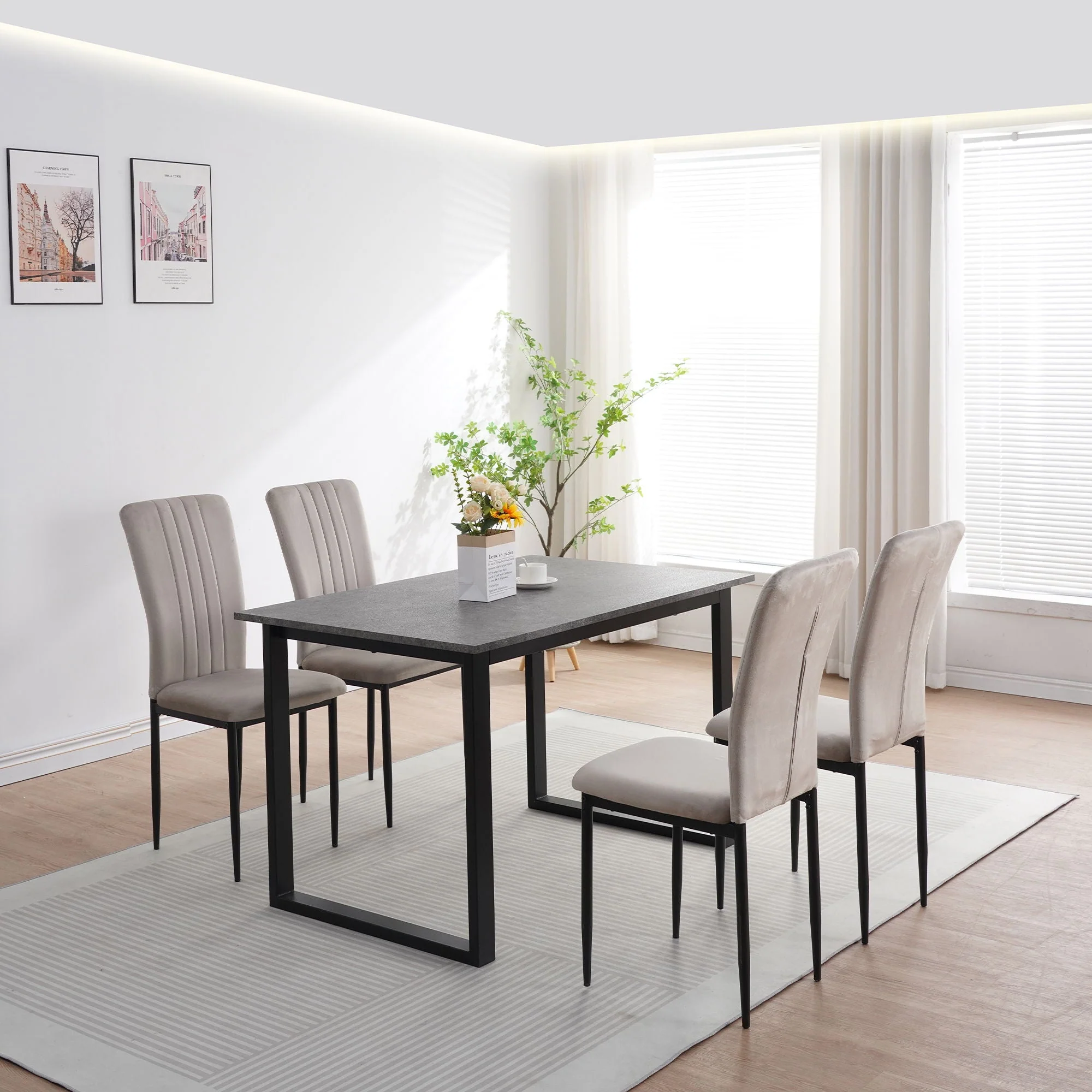 Velvet Dining Chairs for Dining Room (Set of 4) - Image 4