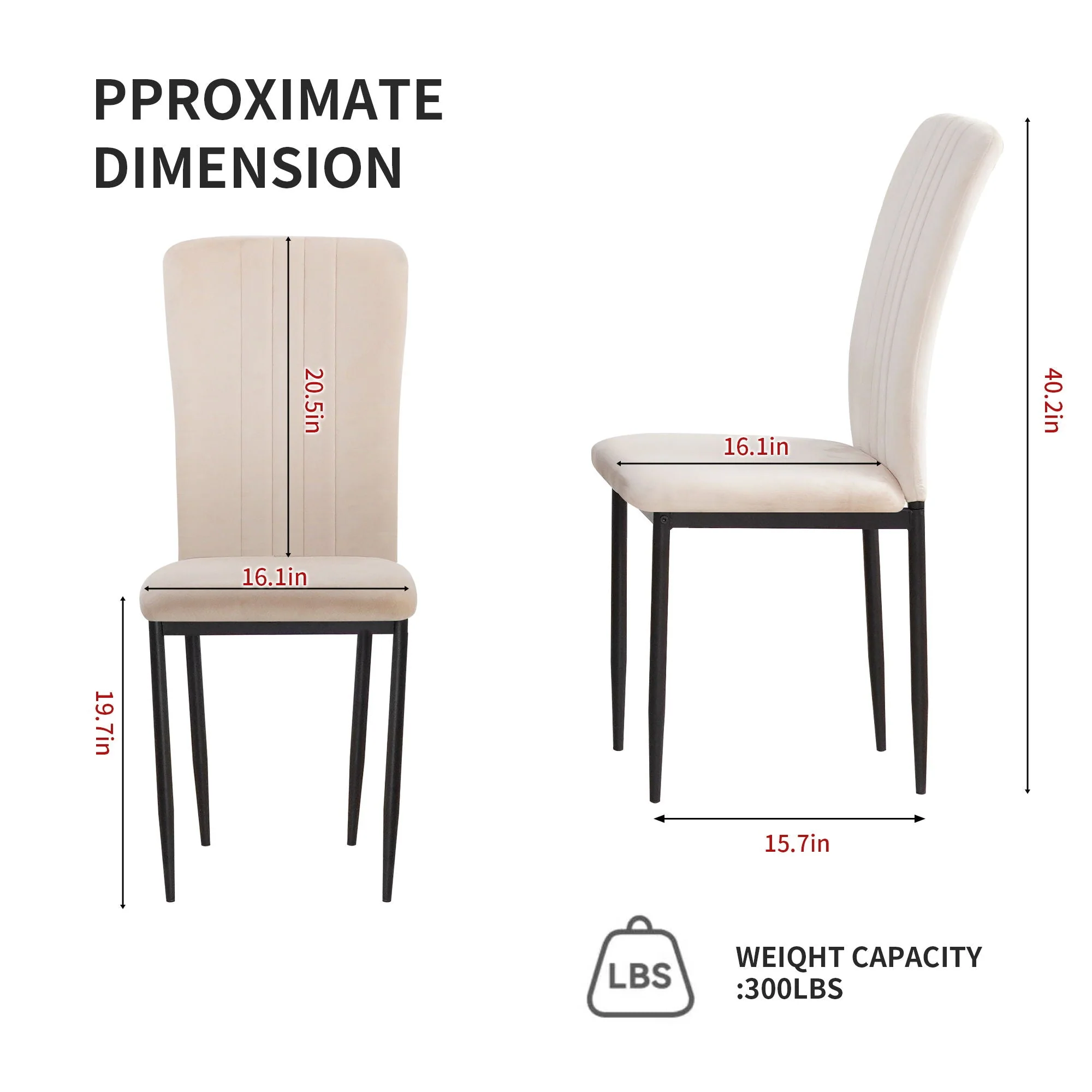 Velvet Dining Chairs for Dining Room (Set of 4) - Image 7