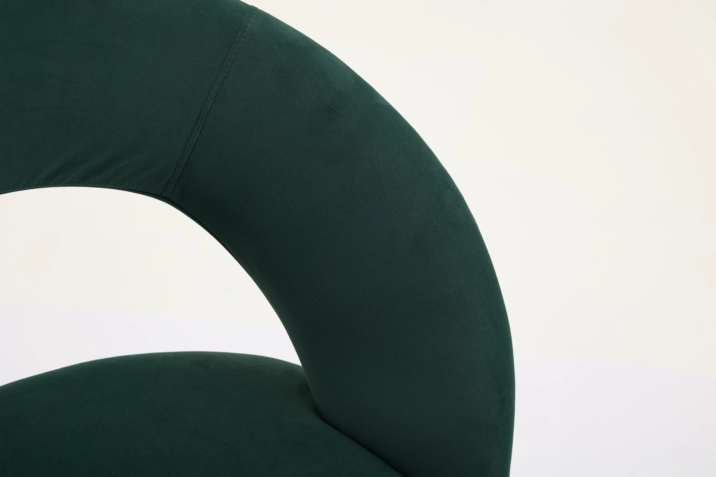 Velvet Fabric Dining Chair with Curved Backrest and Golden Metal Legs - Image 23