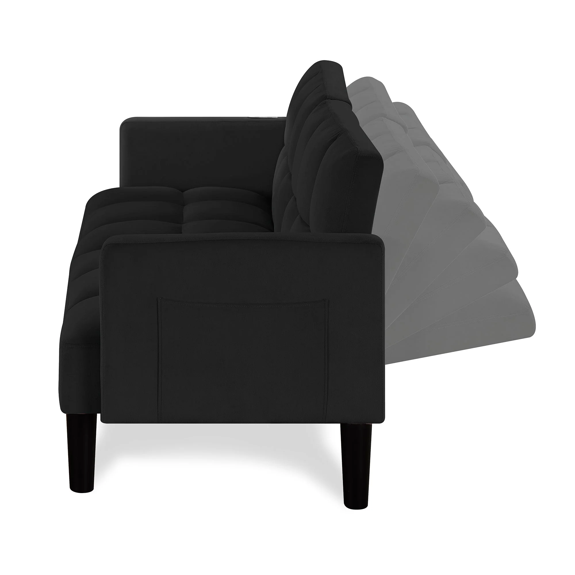 Velvet Futon Couch Convertible Folding Sofa Bed - Image 12
