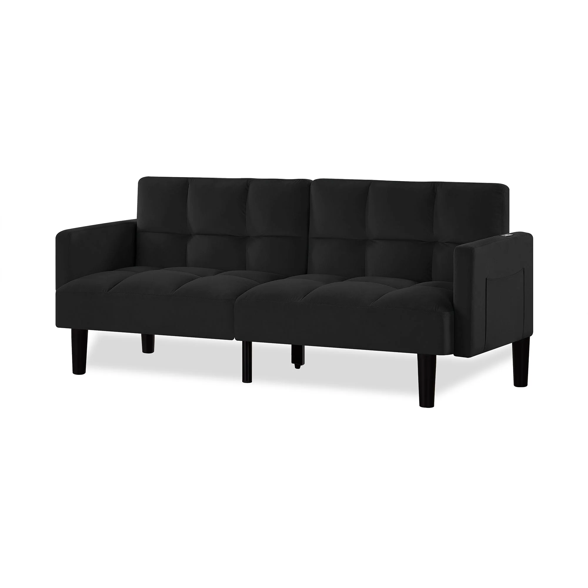 Velvet Futon Couch Convertible Folding Sofa Bed - Image 6