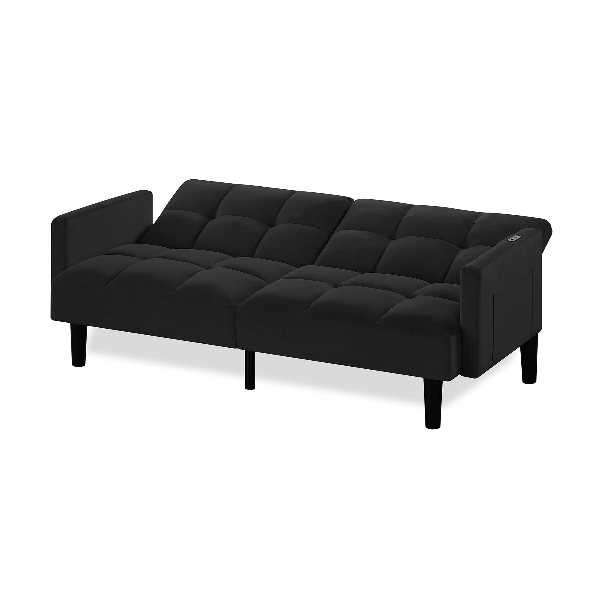 Velvet Futon Couch Convertible Folding Sofa Bed - Image 8