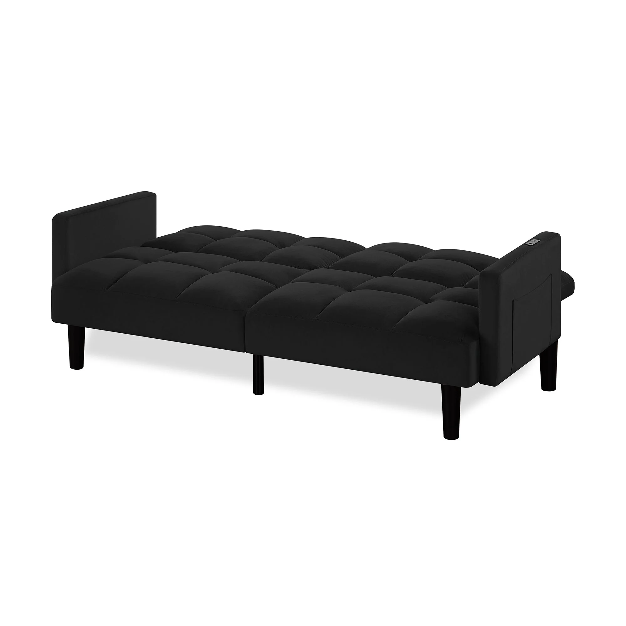 Velvet Futon Couch Convertible Folding Sofa Bed - Image 9