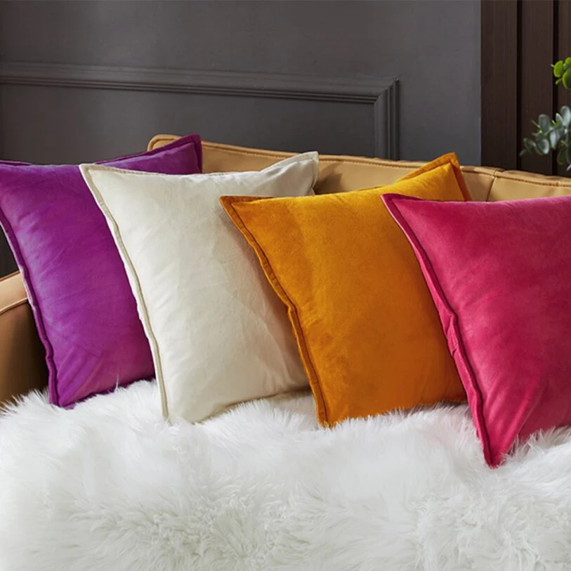 Velvet Throw Pillow  pack of 1, size 12"x20, 18"x18", 20"x20" options, Blue, velvet, 12X20 – Fancy & Stacy - Image 2