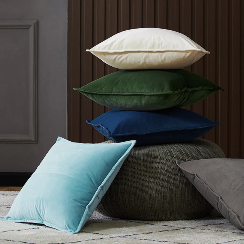 Velvet Throw Pillow  pack of 1, size 12"x20, 18"x18", 20"x20" options, Blue, velvet, 12X20 – Fancy & Stacy - Image 4