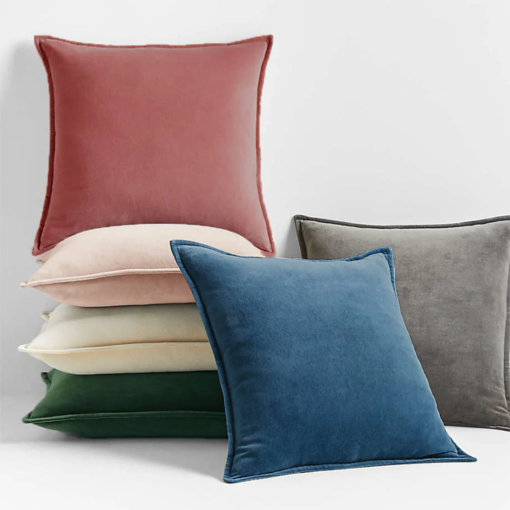Velvet Throw Pillow  pack of 1, size 12"x20, 18"x18", 20"x20" options, Blue, velvet, 12X20 – Fancy & Stacy - Image 7