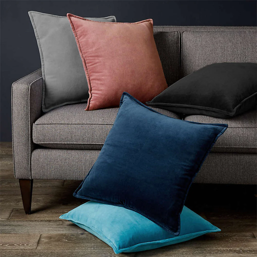 Velvet Throw Pillow  pack of 1, size 12"x20, 18"x18", 20"x20" options, Blue, velvet, 12X20 – Fancy & Stacy - Image 8