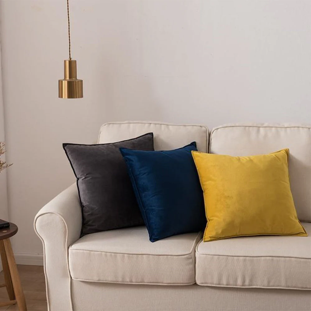 Velvet Throw Pillows pack of 2, size 12"x20, 18"x18", 20"x20" and various color options - Image 6