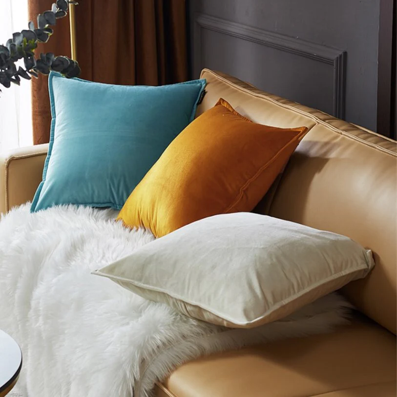 Velvet Throw Pillows pack of 2, size 12"x20, 18"x18", 20"x20" and various color options - Image 9