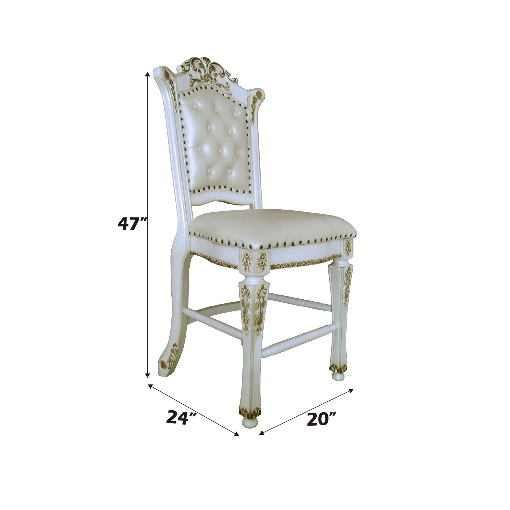 Vendome - Antique Counter Height Chair (Set of 2) - White - Image 2