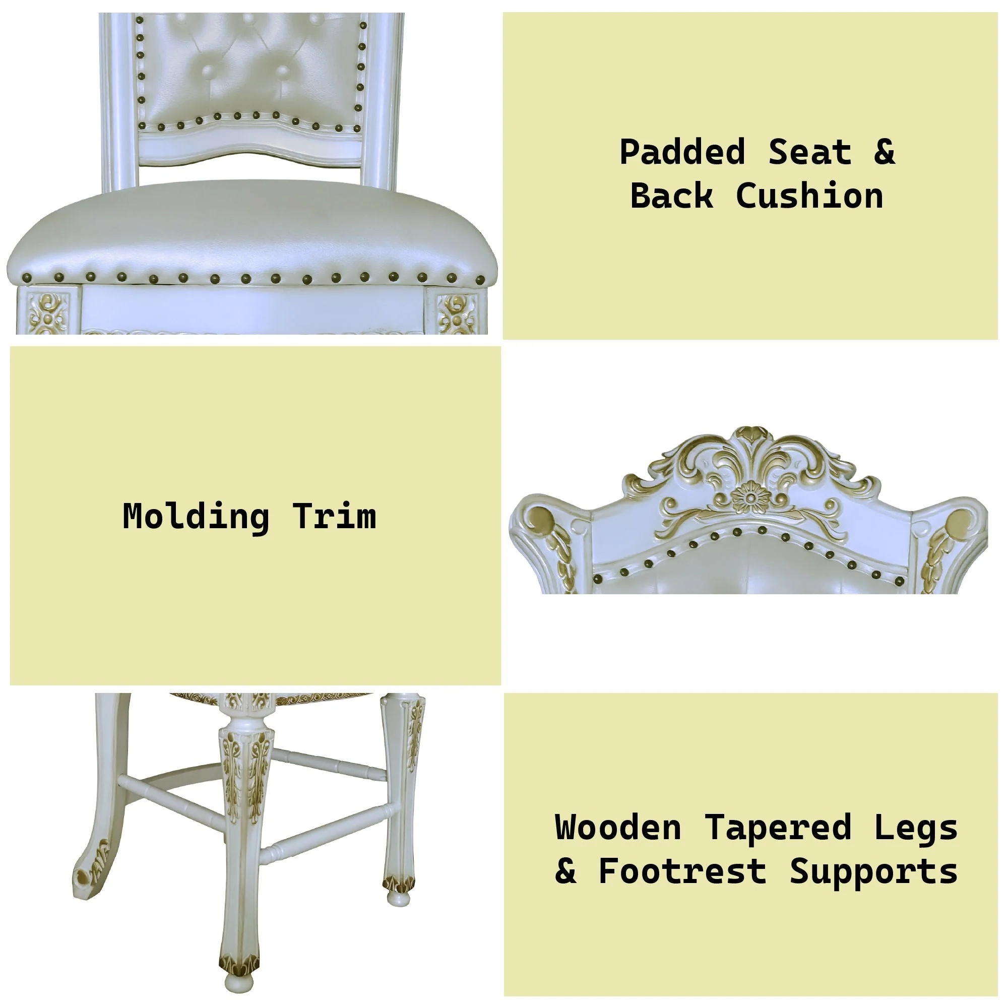 Vendome - Antique Counter Height Chair (Set of 2) - White - Image 3