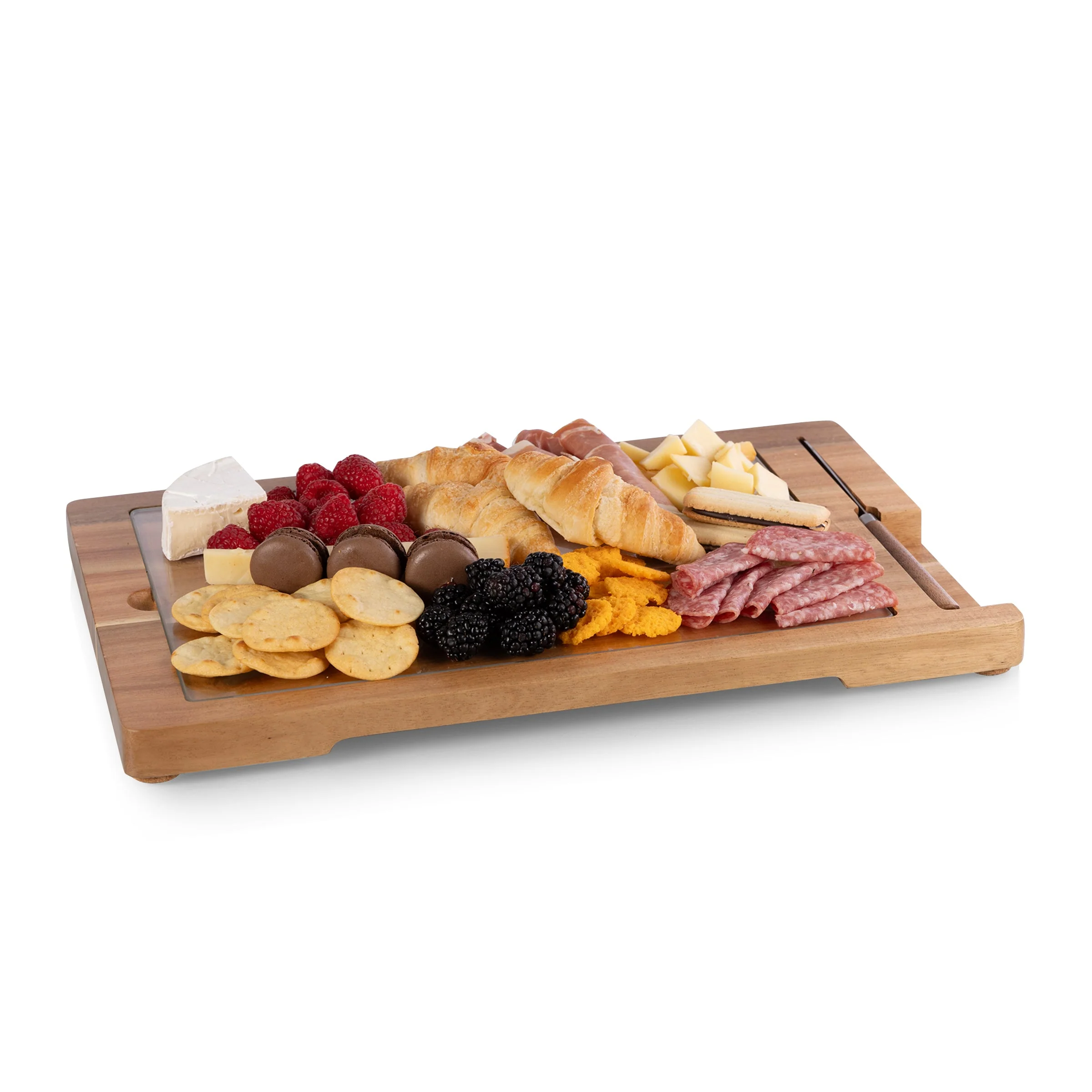 Ventana - Tempered Glass and Acacia Cheese Board and Knife Set - Image 12