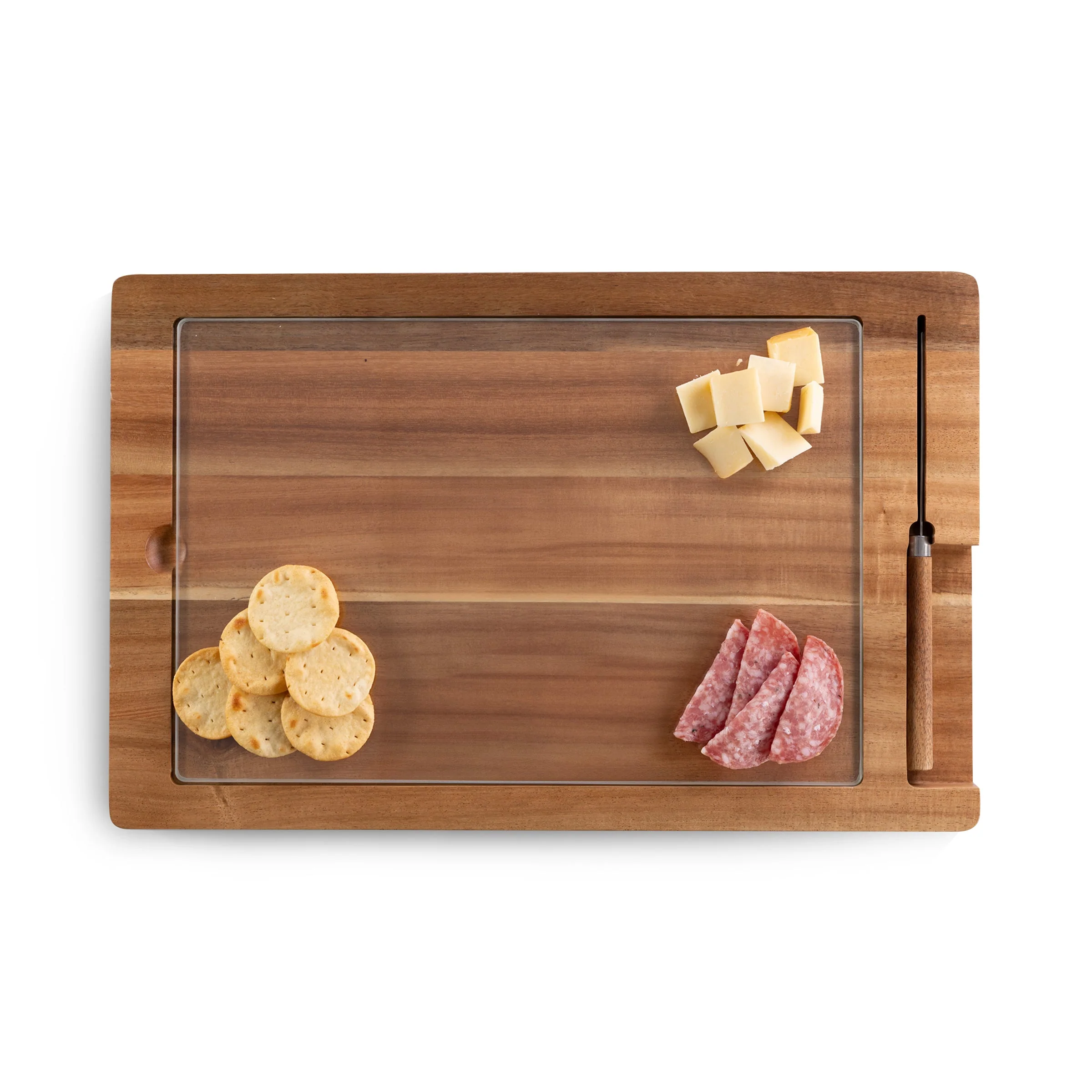 Ventana - Tempered Glass and Acacia Cheese Board and Knife Set - Image 13