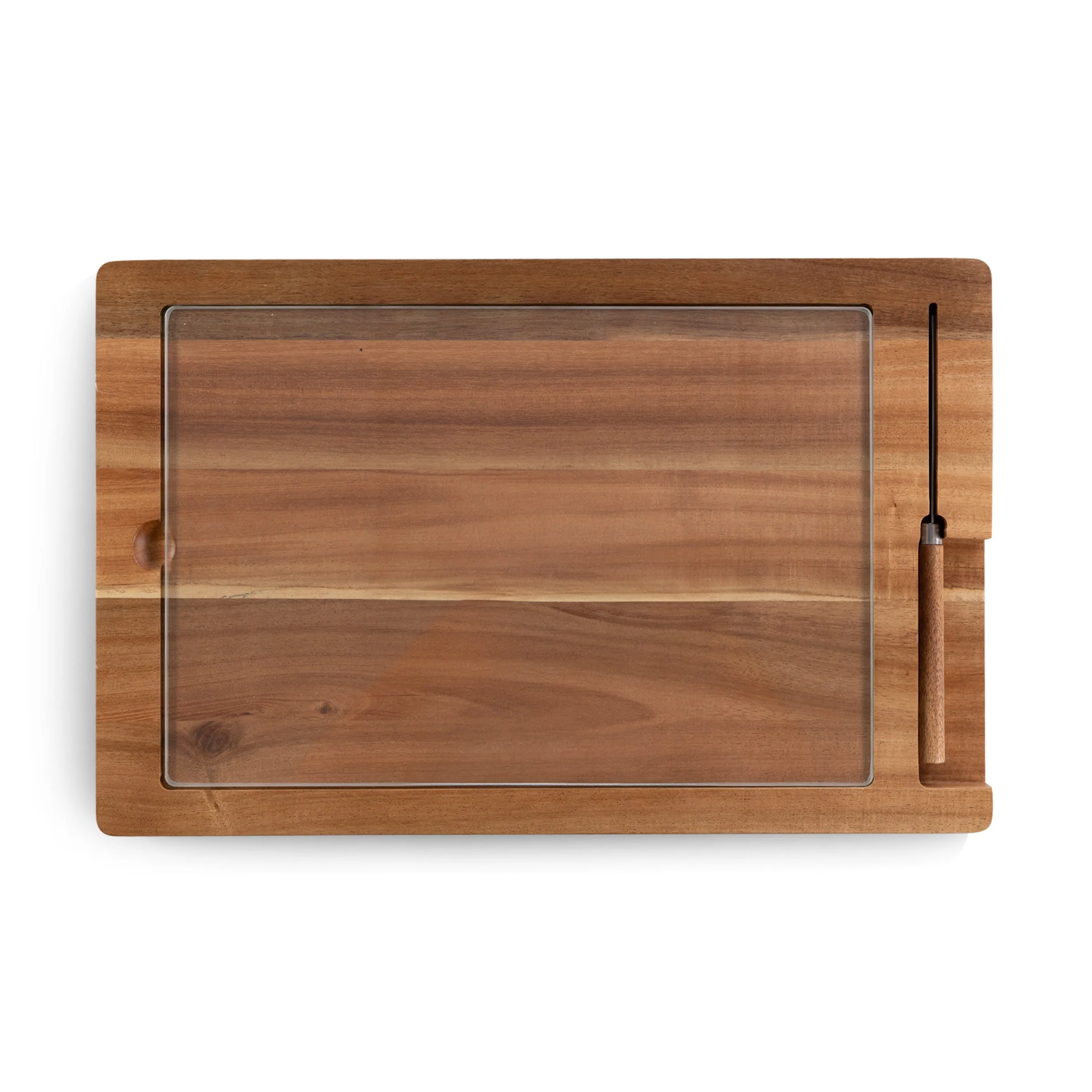 Ventana - Tempered Glass and Acacia Cheese Board and Knife Set - Image 3