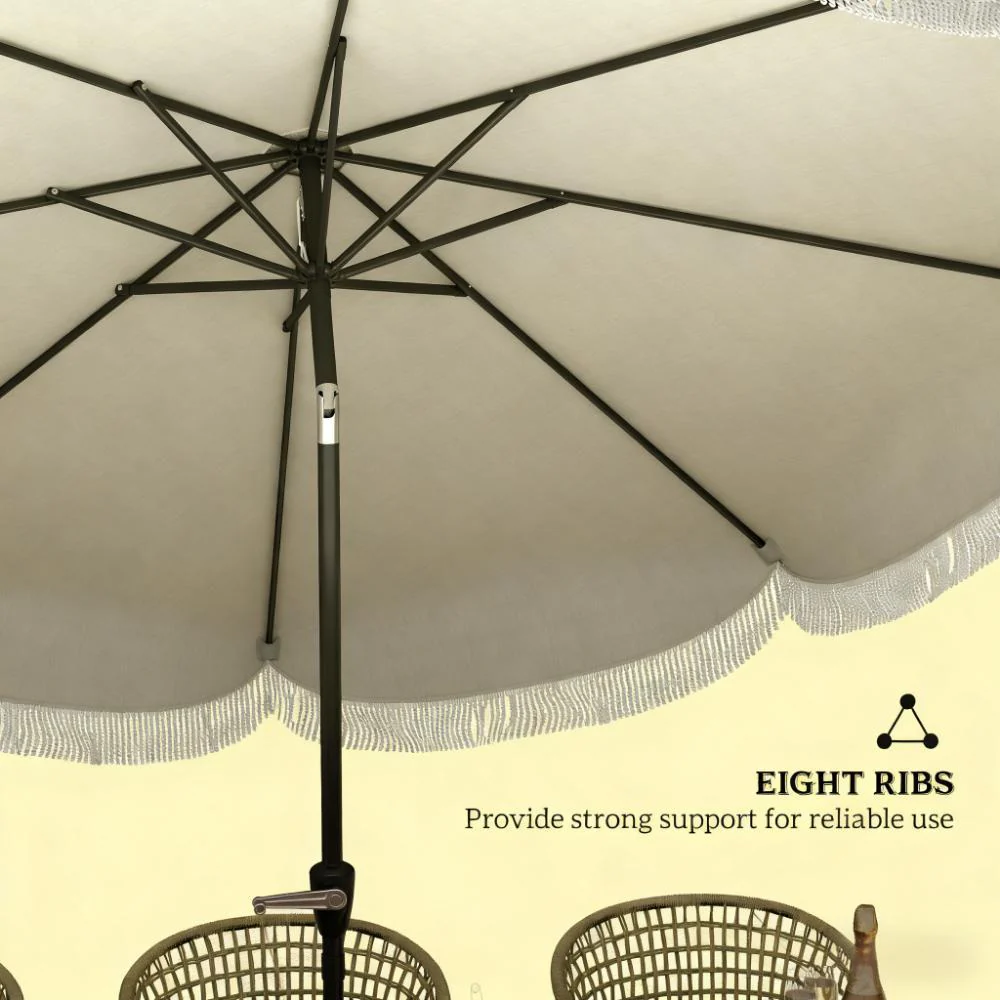 Vented Patio Table Umbrella with Crank, 8 Ribs, and Push Button Tilt - Image 4