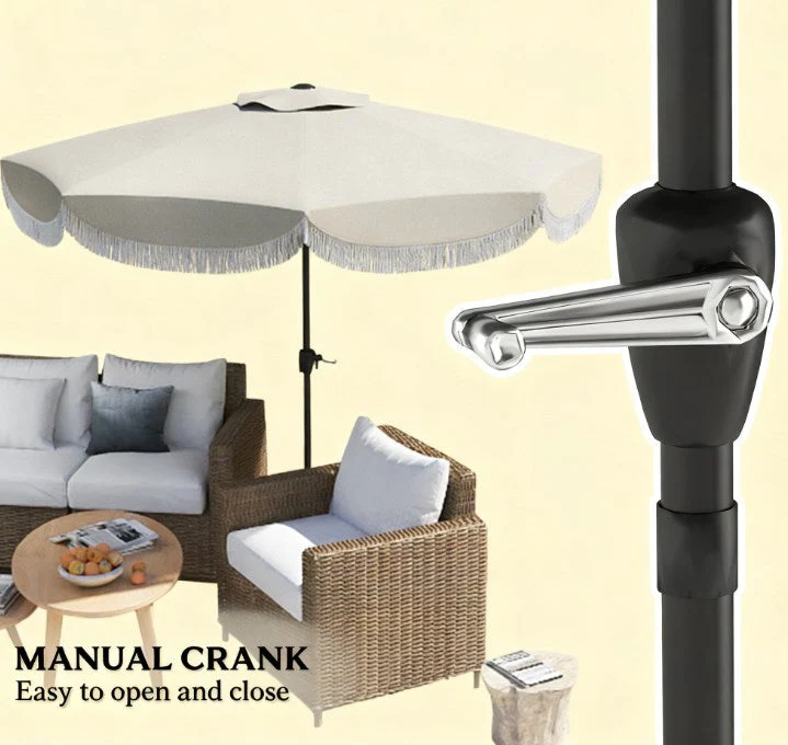 Vented Patio Table Umbrella with Crank, 8 Ribs, and Push Button Tilt - Image 5