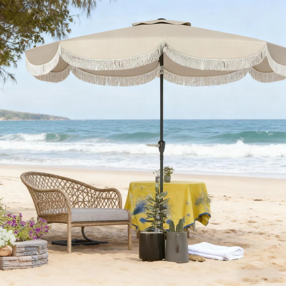 Vented Patio Table Umbrella with Crank, 8 Ribs, and Push Button Tilt - Image 8