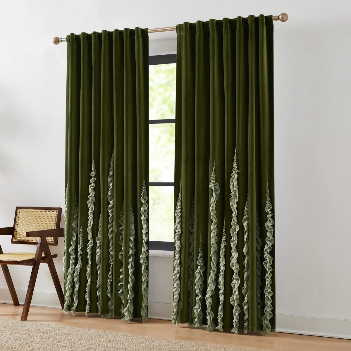 Verdant Path Velvet Blackout Window Curtain Panels - Image 3