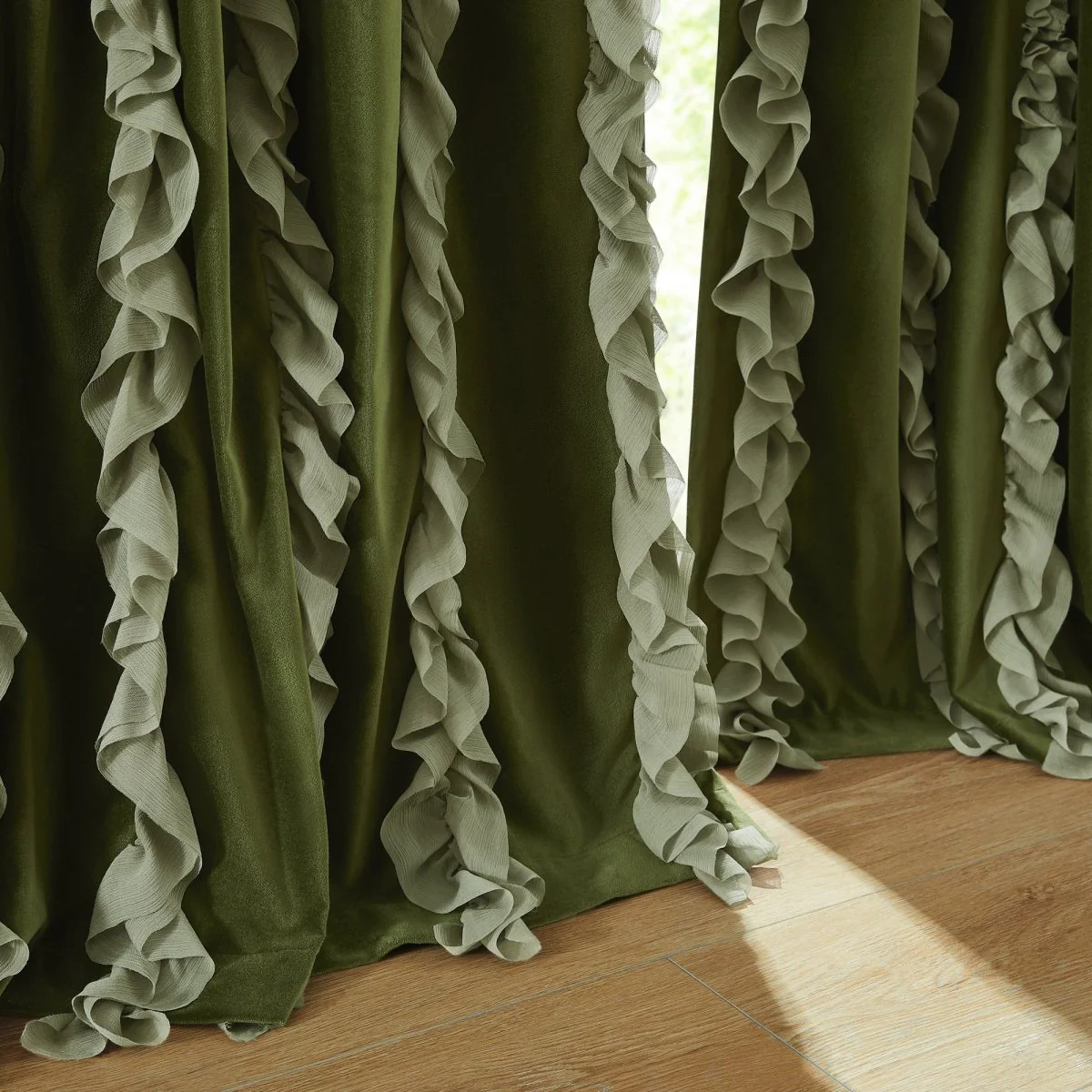 Verdant Path Velvet Blackout Window Curtain Panels - Image 5