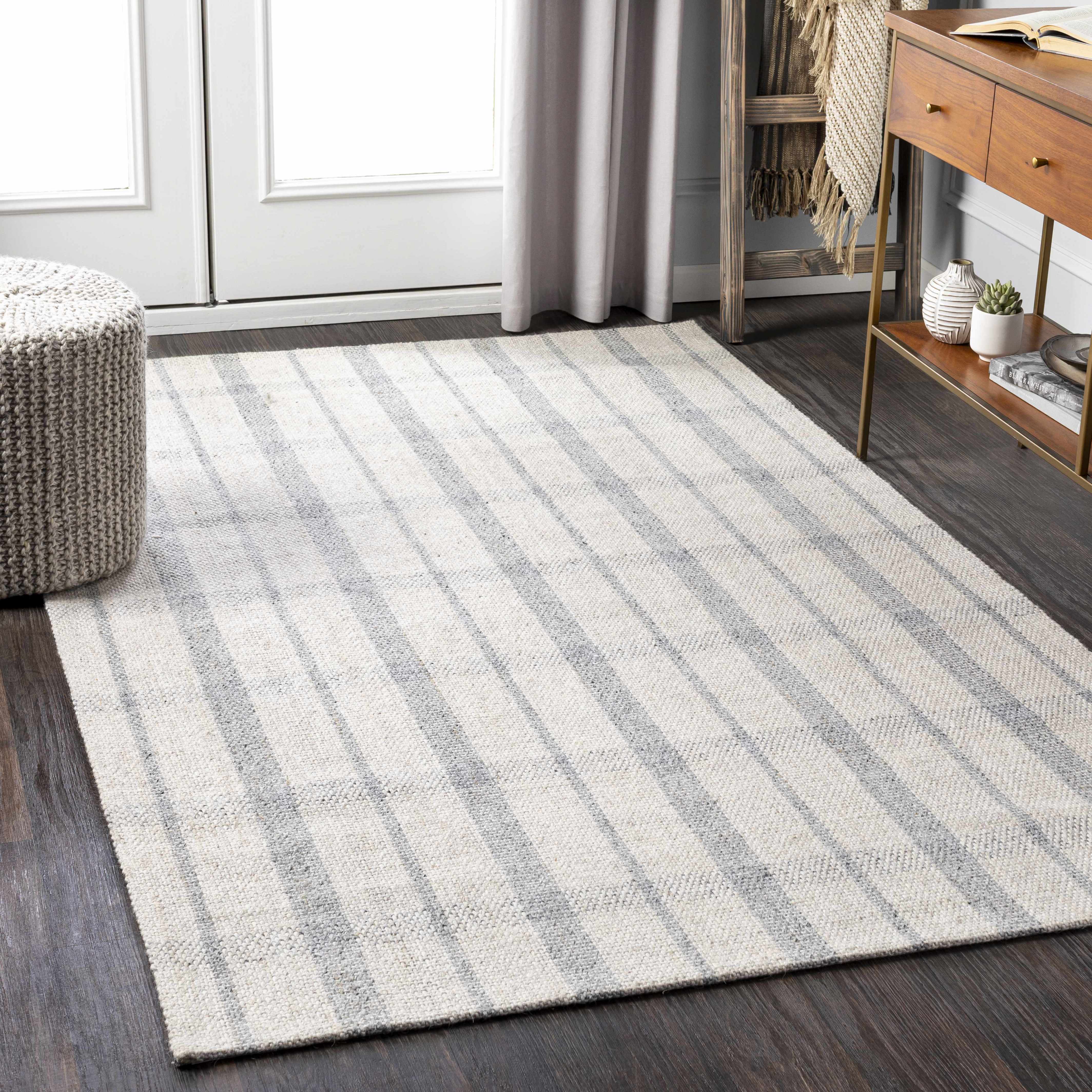 Verdon Light Gray Plaid Rug - Image 2
