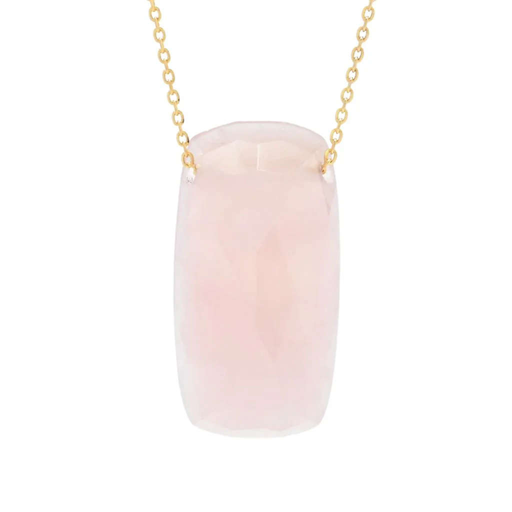 Verona Gioielli 18K Gold Plated Choice of Color 25x13mm Quartz Pendant w/ Chain - Image 3