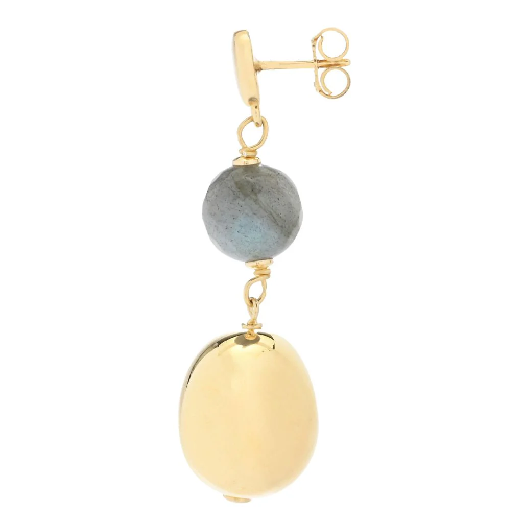 Verona Gioielli 18K Gold Plated Choice of Gemstone 1.75" Dangle Earrings - Image 2