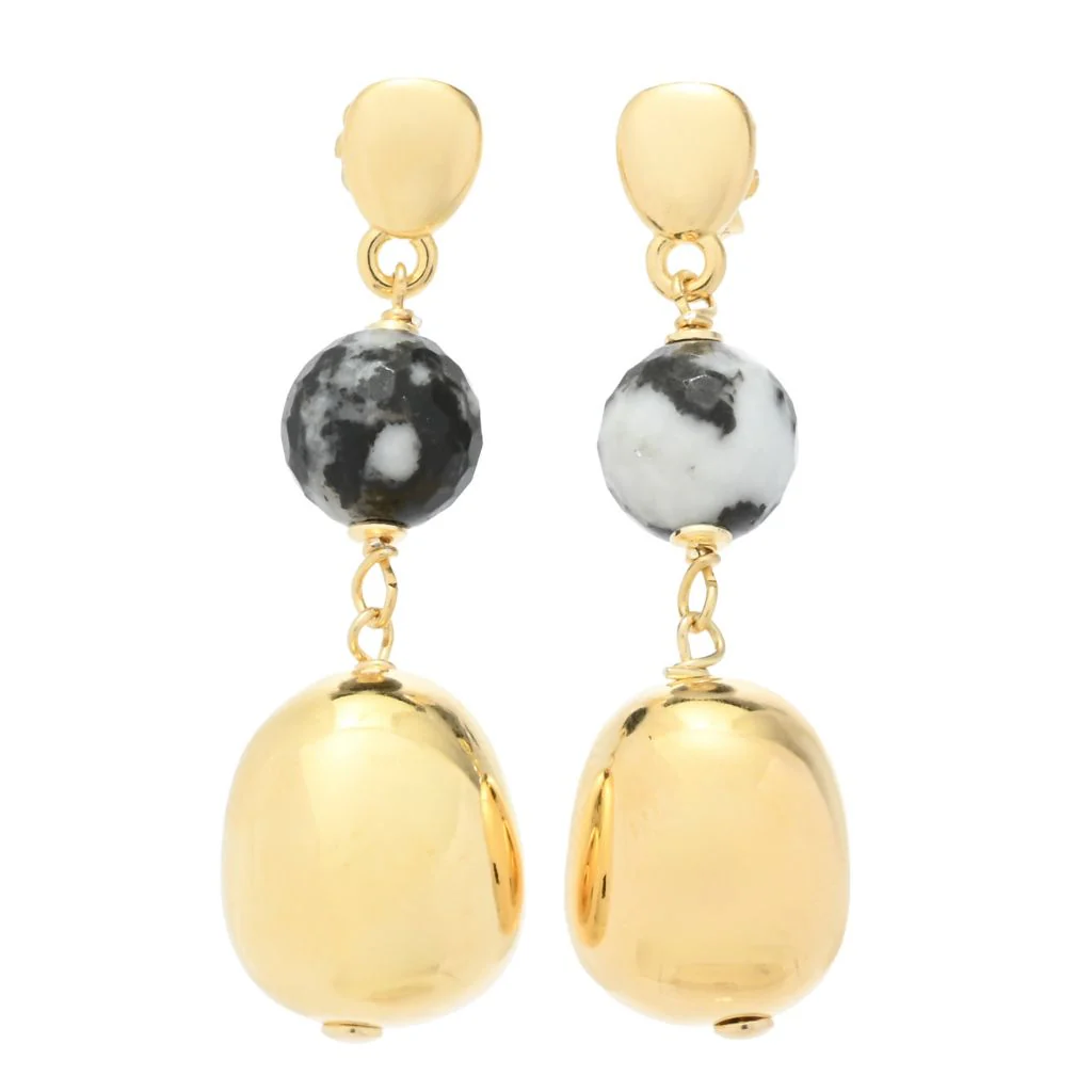 Verona Gioielli 18K Gold Plated Choice of Gemstone 1.75" Dangle Earrings - Image 5