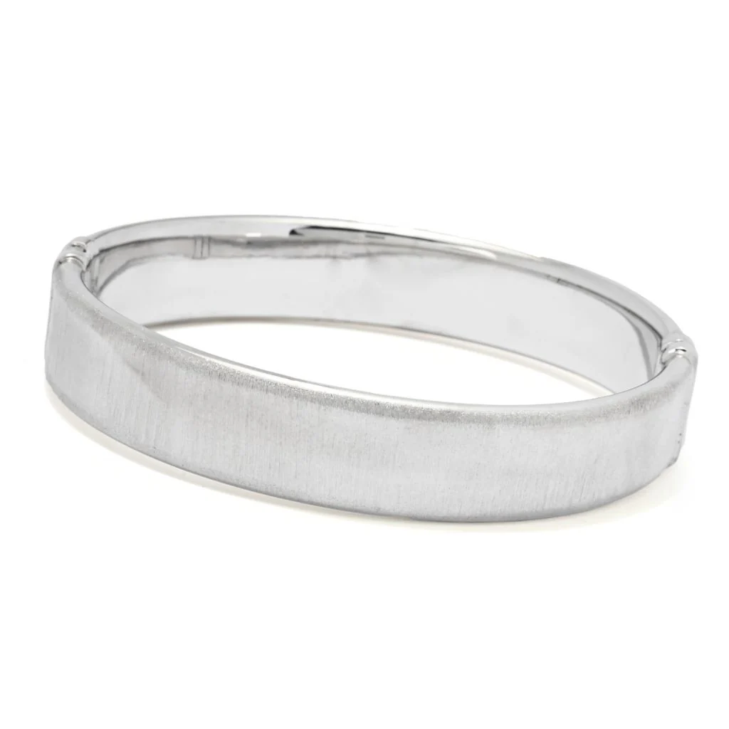 Verona Gioielli 18K Gold Plated or Sterling Silver Tubing Satin Bangle Bracelet - Image 3