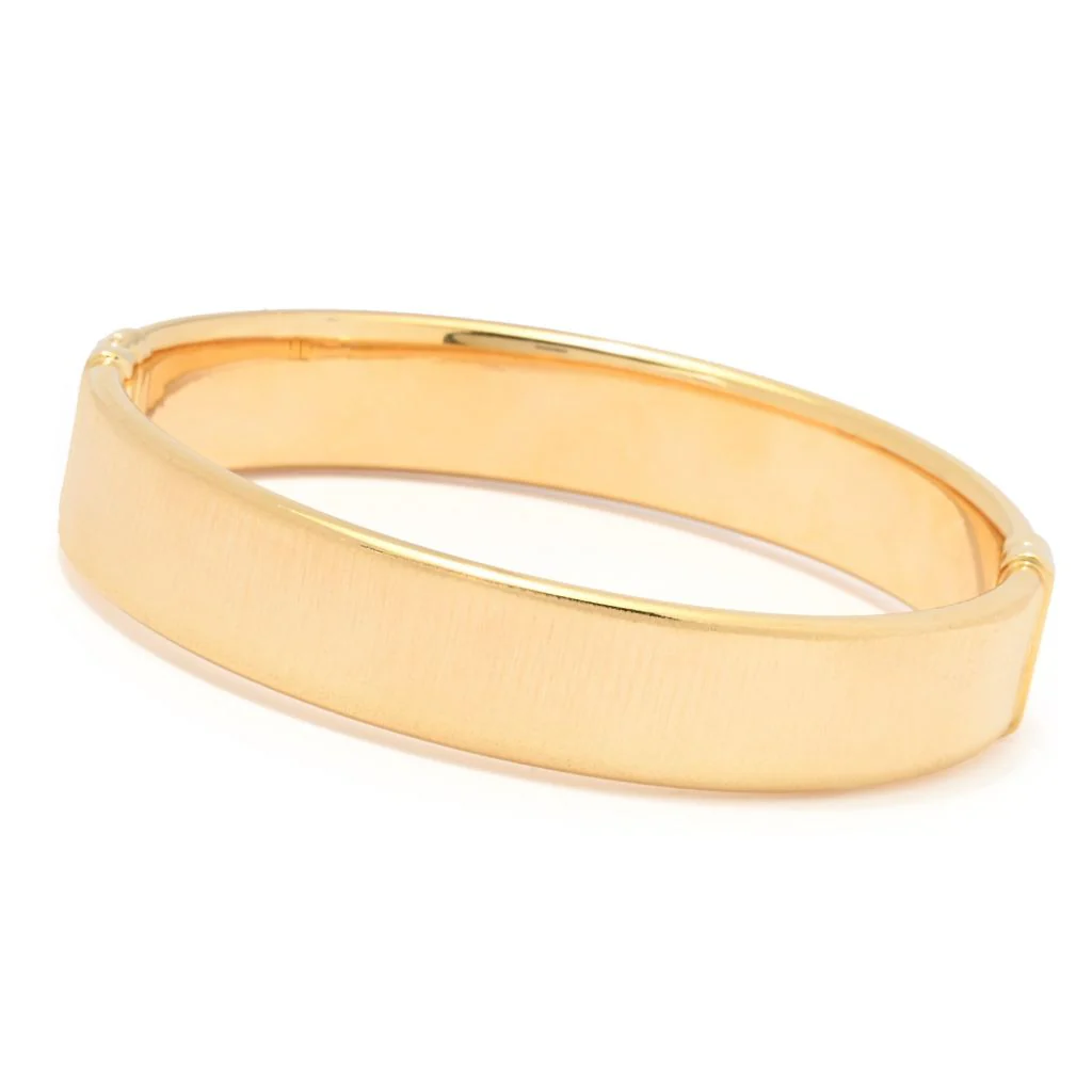 Verona Gioielli 18K Gold Plated or Sterling Silver Tubing Satin Bangle Bracelet - Image 4