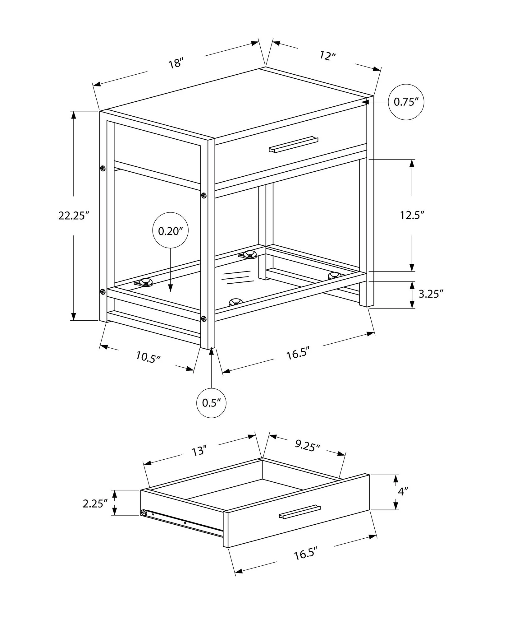 Versatile Accent Side Table with Storage Drawer - Image 3