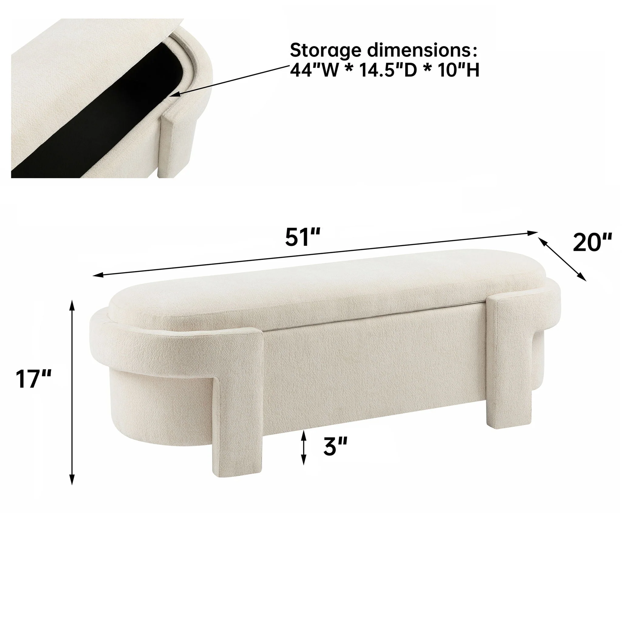 Versatile Storage Ottoman Bench, Spacious & Durable - Image 8