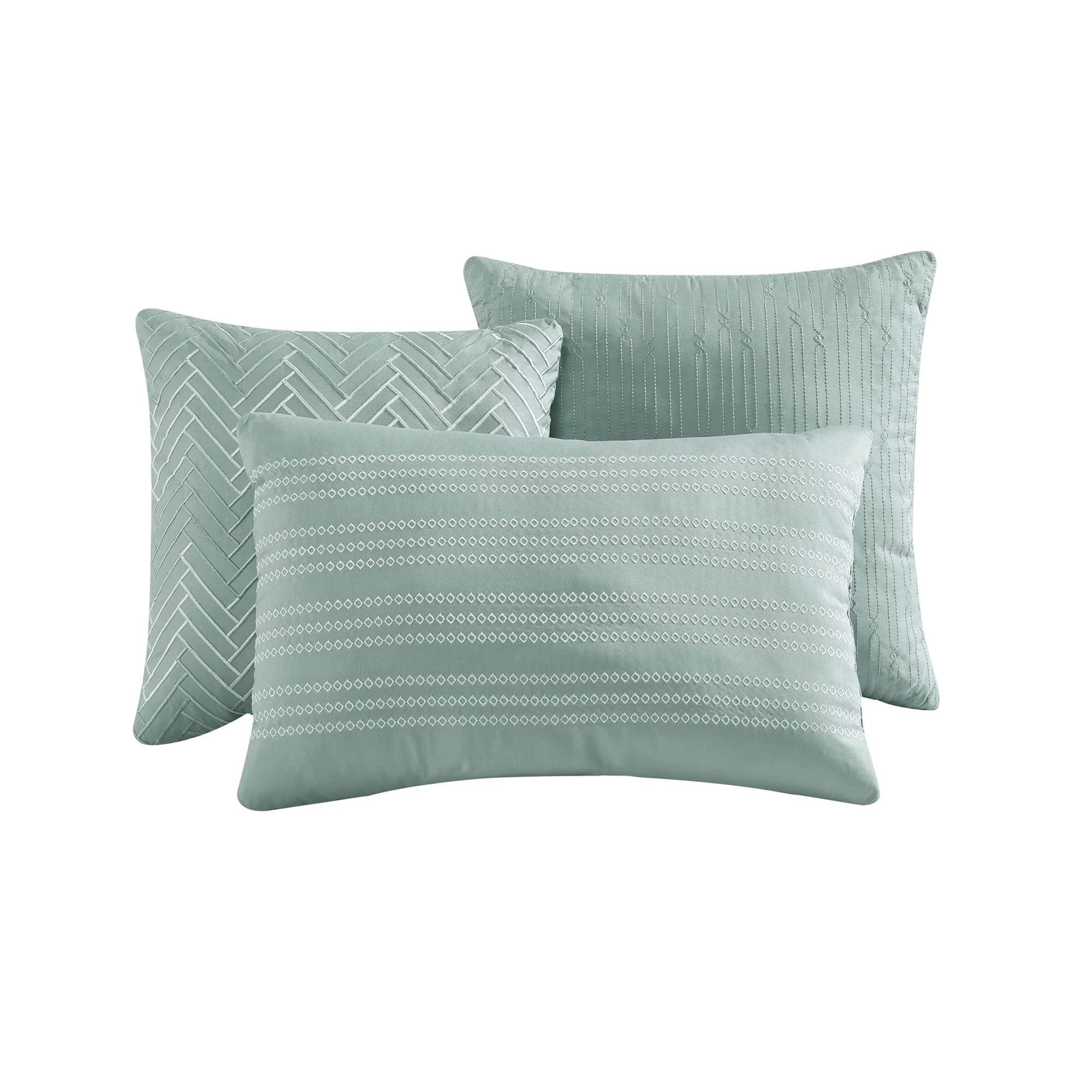 Vesta Gold Satin Circle-Quilted 7-Piece Comforter Set - Image 5