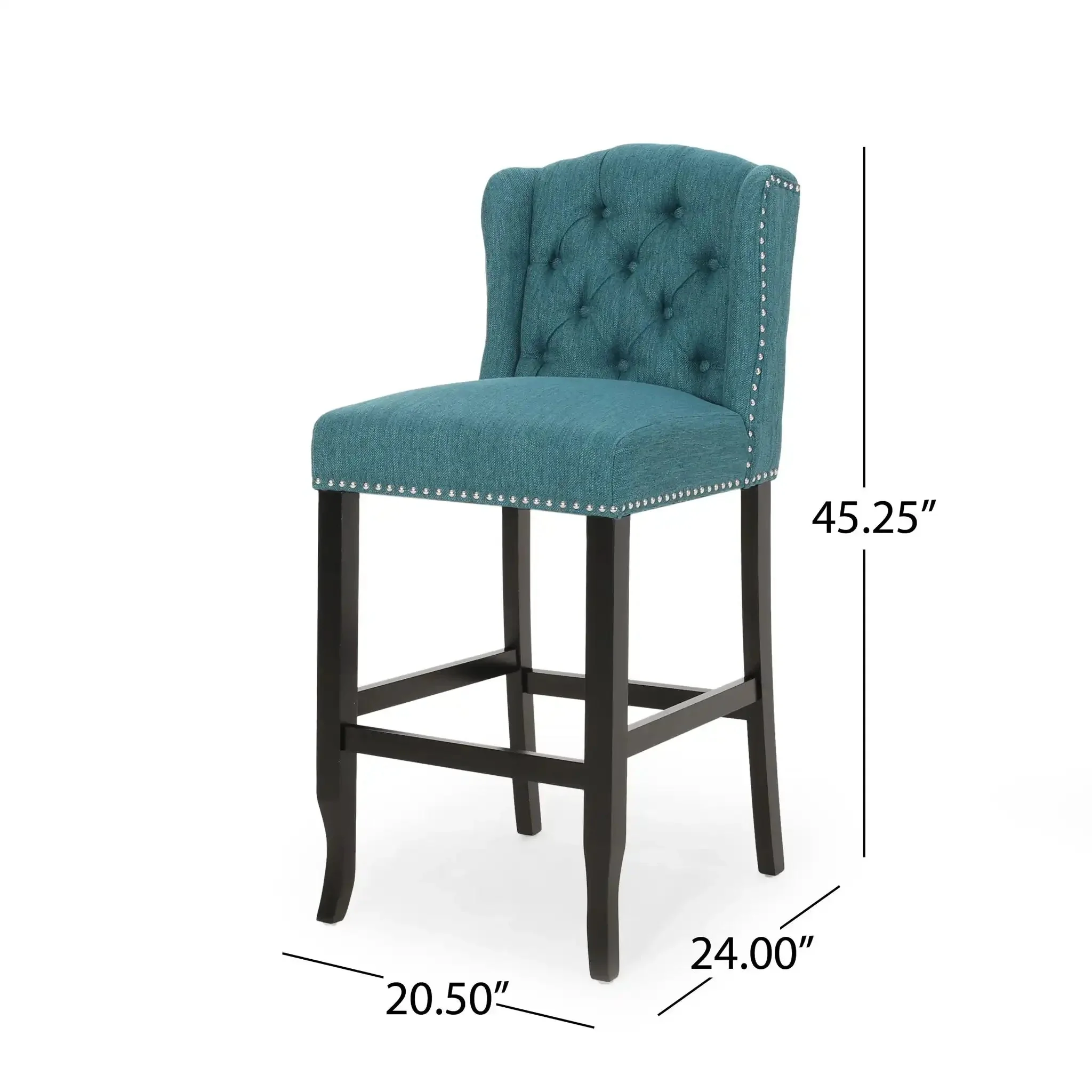 Vienna - Contemporary Fabric Tufted Wingback Counter Stools (Set of 2) - Image 3