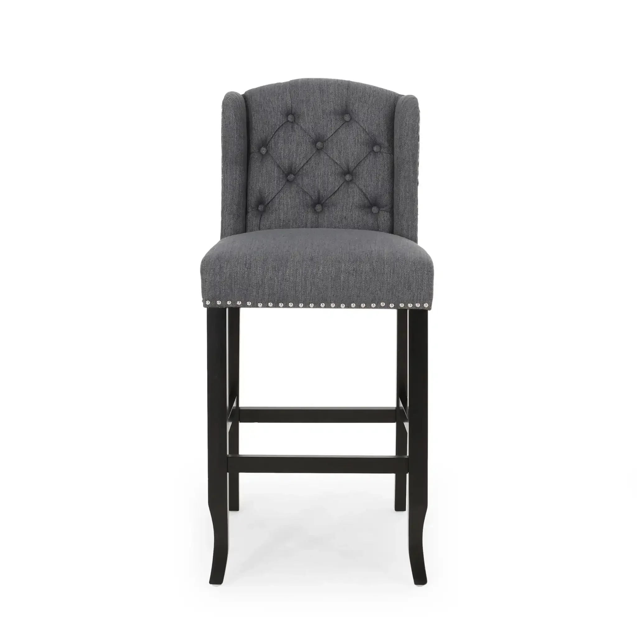 Vienna - Contemporary Fabric Tufted Wingback Counter Stools (Set of 2) - Image 5